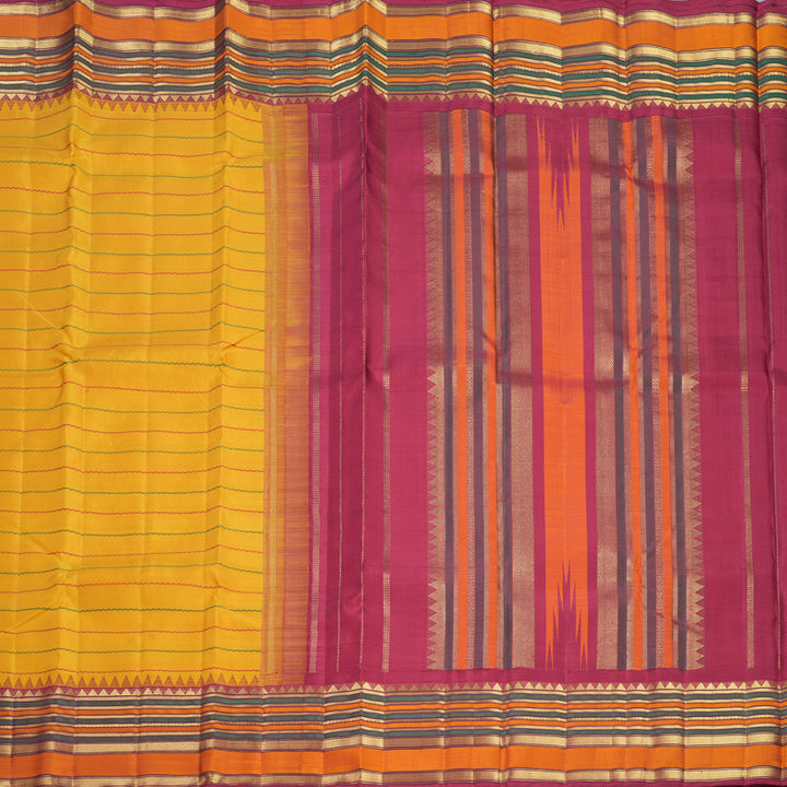 Hayagrivas Handloom Turmeric Yellow Kanjivaram Silk Saree KBF636G4-1