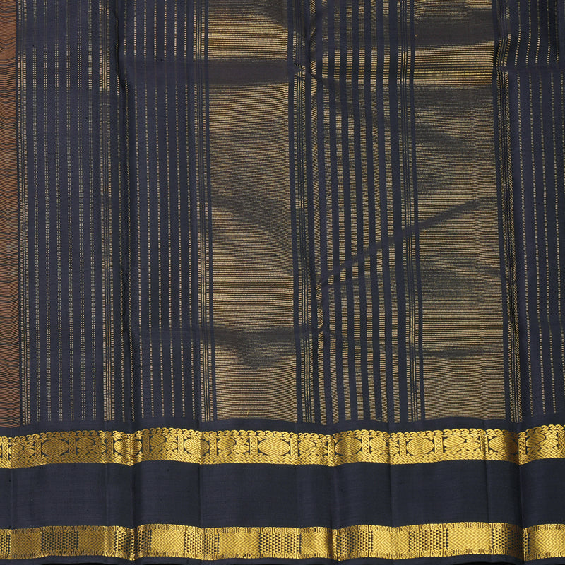 Hayagrivas Handloom Mustard Yellow Kanjivaram Silk Saree with Kanchana Brown Border KBF638G2-1