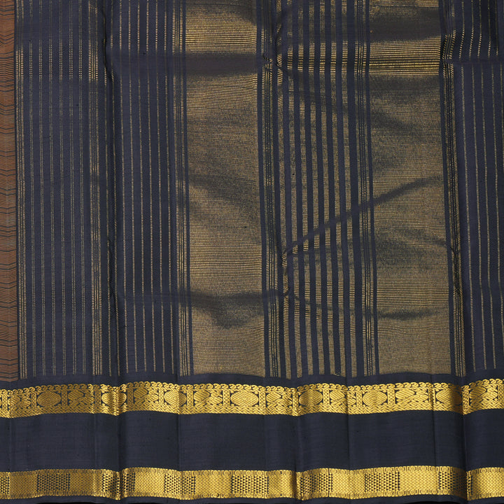 Hayagrivas Handloom Mustard Yellow Kanjivaram Silk Saree with Kanchana Brown Border KBF638G2-1