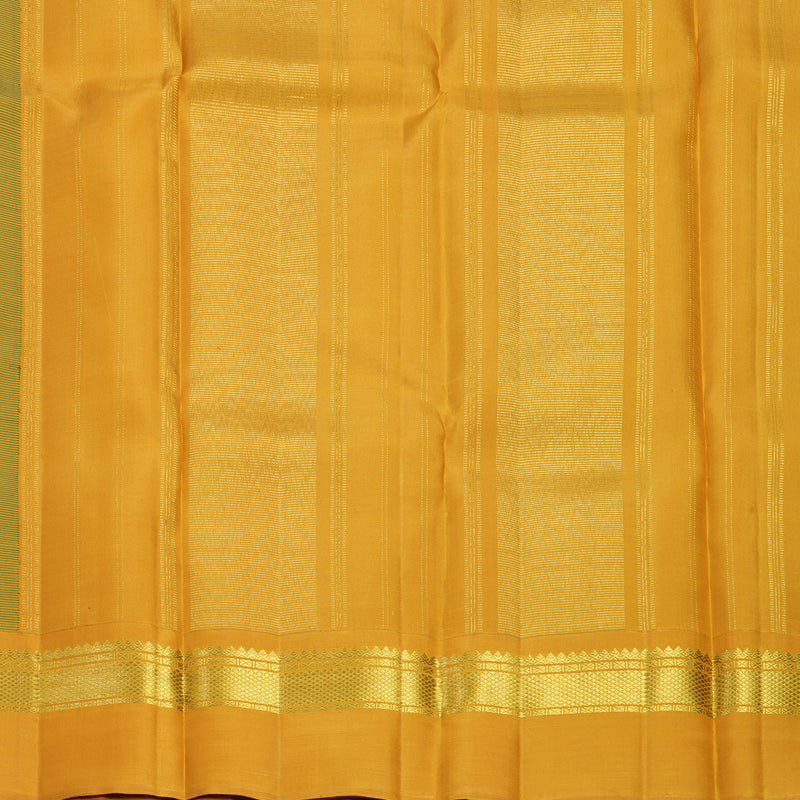 Hayagrivas Handloom Bottle Green Kanjivaram Silk Saree with Mustard Yellow Border KBF638G2-3