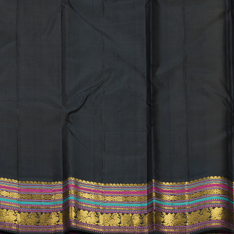 Hayagrivas Handloom Yellow Kanjivaram Silk Saree with Multicolour Border KBF638G2-4