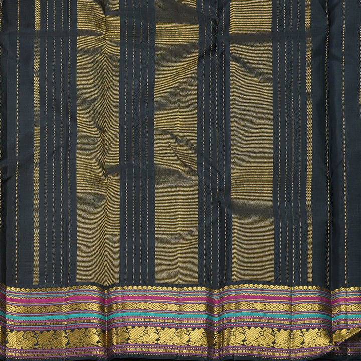 Hayagrivas Handloom Yellow Kanjivaram Silk Saree with Multicolour Border KBF638G2-4
