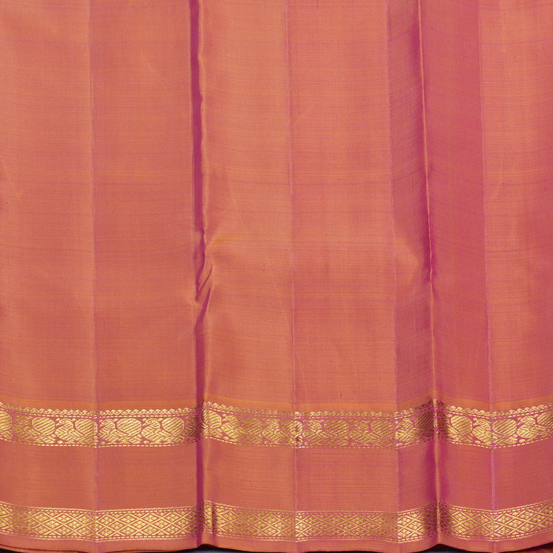 Hayagrivas Handloom Pink Kanjivaram Silk Saree with Orange Border KBF638G3-1
