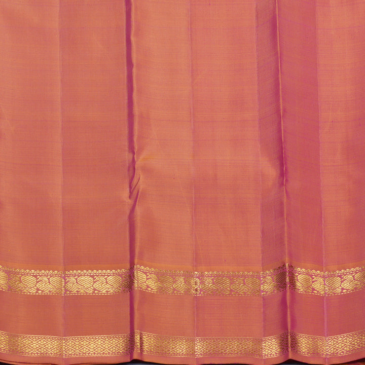 Hayagrivas Handloom Pink Kanjivaram Silk Saree with Orange Border KBF638G3-1