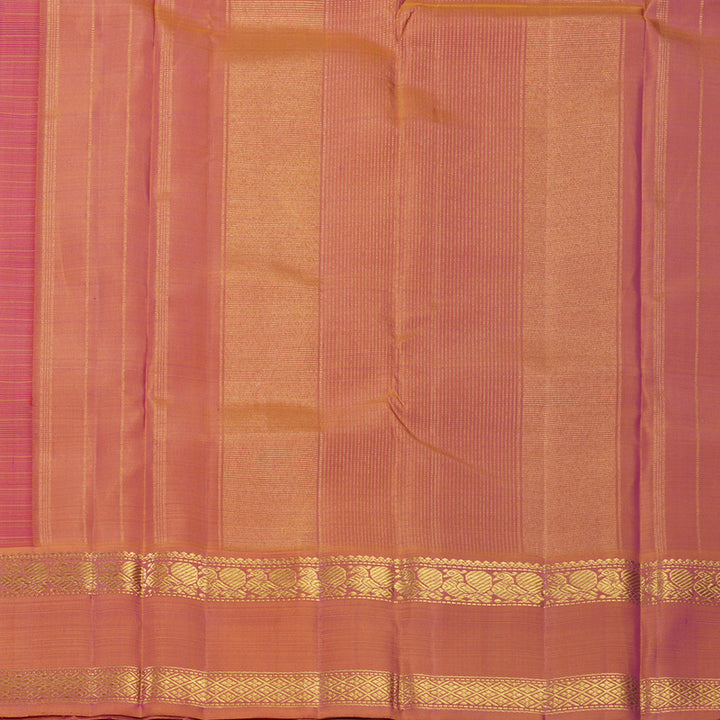 Hayagrivas Handloom Pink Kanjivaram Silk Saree with Orange Border KBF638G3-1