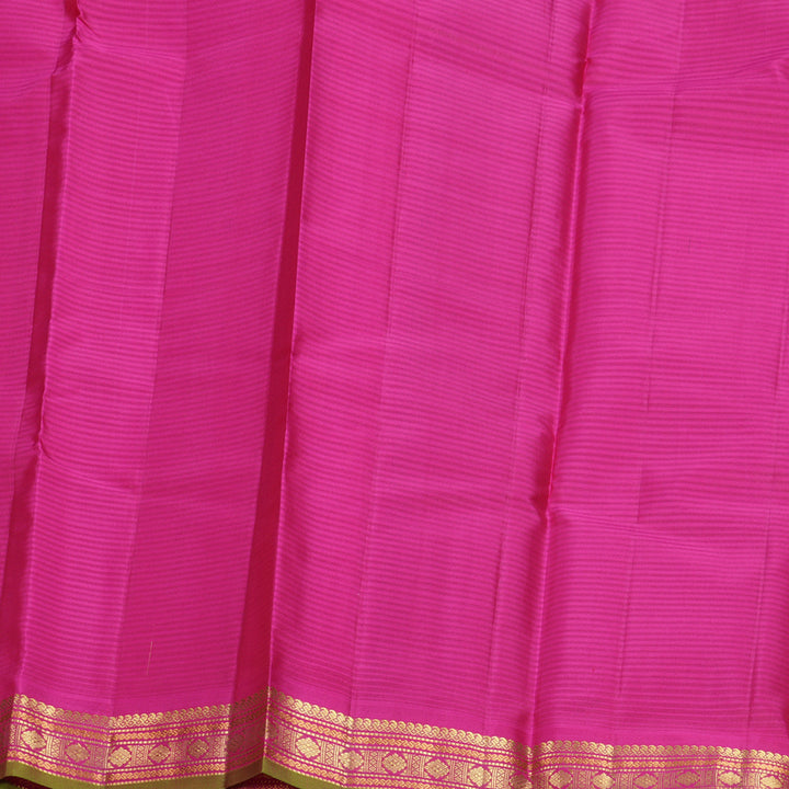 Hayagrivas Handloom Rust Orange Kanjivaram Silk Saree with Pink Border KBF644G1-2