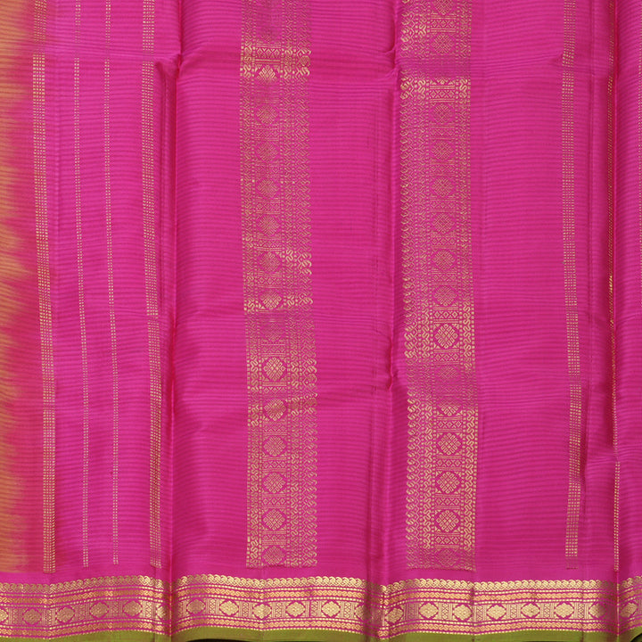 Hayagrivas Handloom Rust Orange Kanjivaram Silk Saree with Pink Border KBF644G1-2