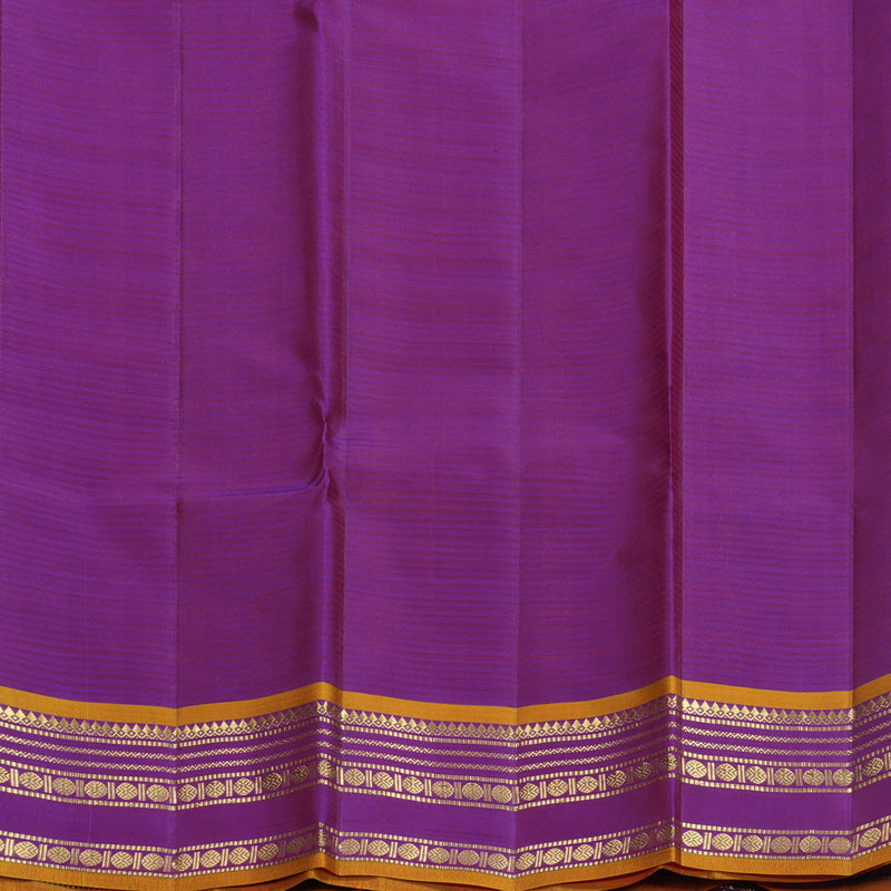 Hayagrivas Handloom Rust Orange Kanjivaram Silk Saree with Purple Border KBF644G1-6