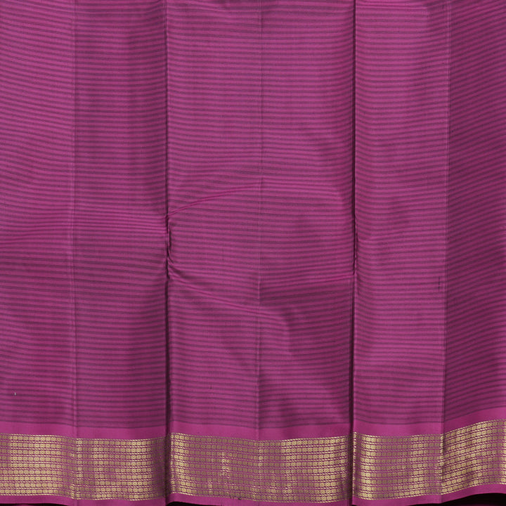 Hayagrivas Handloom Purplish-Blue Kanjivaram Silk Saree with Purple Border KBF644G1-8