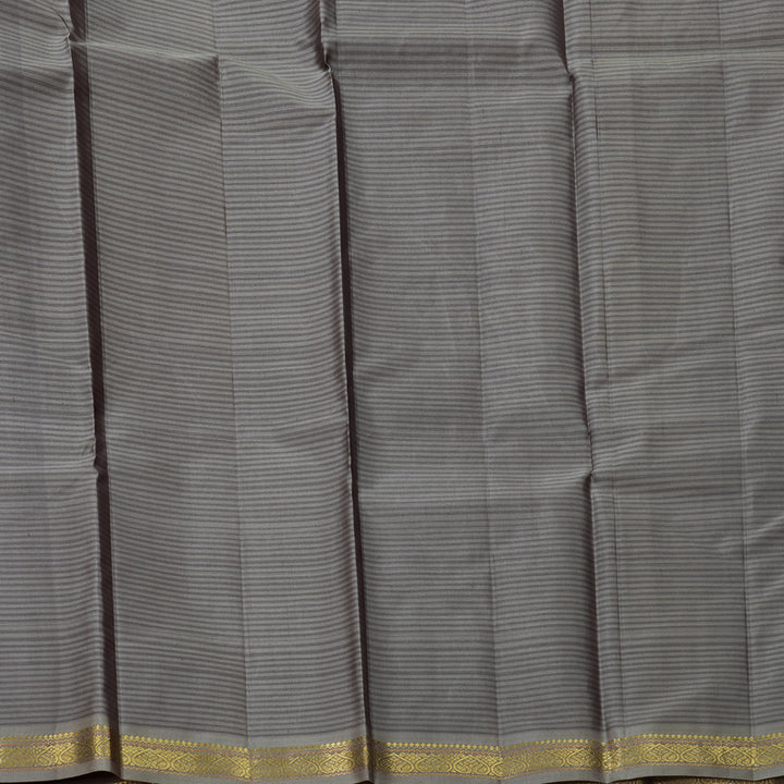 Hayagrivas Handloom Wine Purple Kanjivaram Silk Saree with Grey Border KBF644G1-3