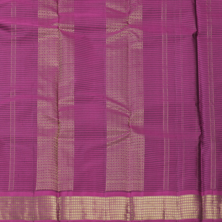 Hayagrivas Handloom Purplish-Blue Kanjivaram Silk Saree with Purple Border KBF644G1-8