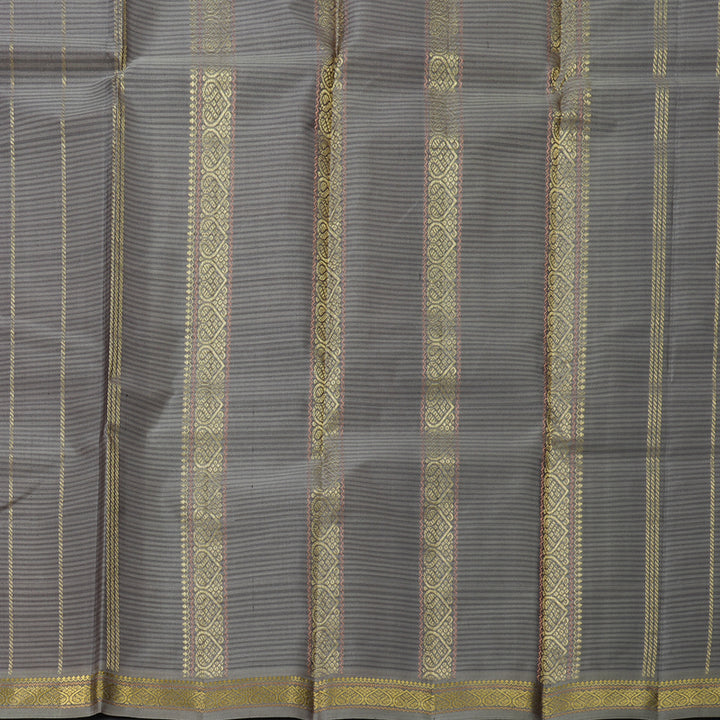Hayagrivas Handloom Wine Purple Kanjivaram Silk Saree with Grey Border KBF644G1-3