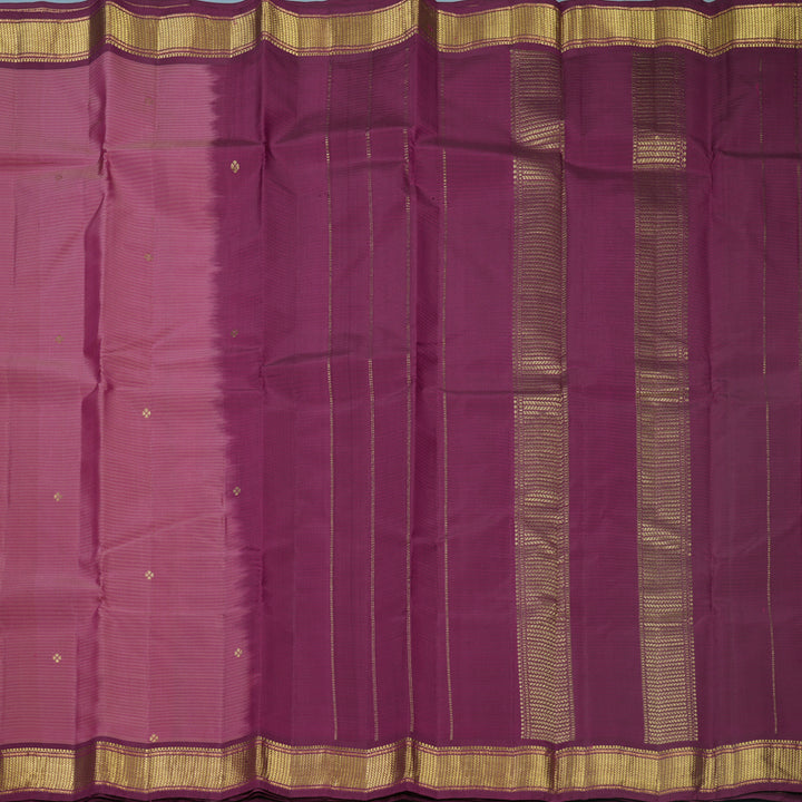 Hayagrivas Handloom Pink Kanjivaram Silk Saree with Vadamalli Purple Border KBF644G1-9
