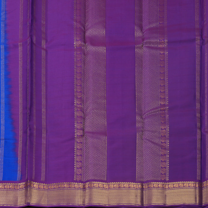 Hayagrivas Handloom MS Blue Kanjivaram Silk Saree with Purple Border KBF644G2-10