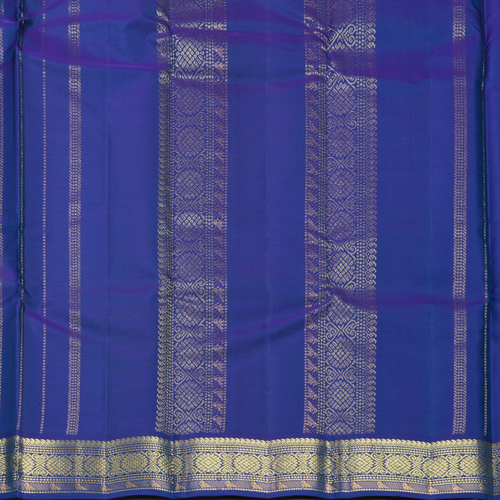 Hayagrivas Handloom Sea Green Kanjivaram Silk Saree with Peacock Blue Border KBF644G2-12
