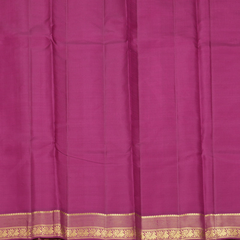 Hayagrivas Handloom Peach Orange Kanjivaram Silk Saree with Purple Border KBF644G2-14
