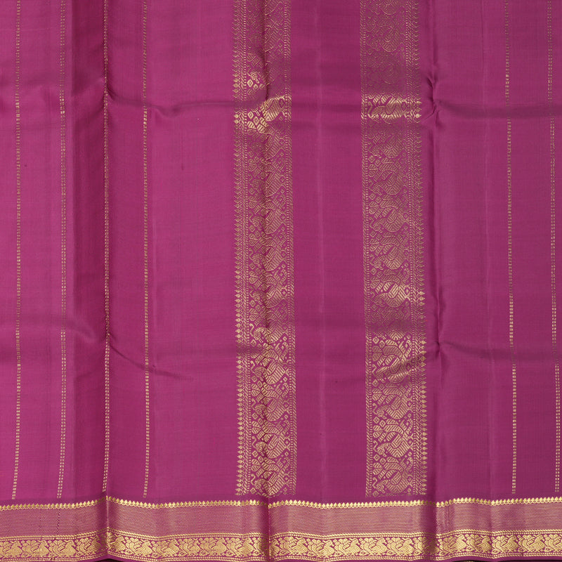 Hayagrivas Handloom Peach Orange Kanjivaram Silk Saree with Purple Border KBF644G2-14