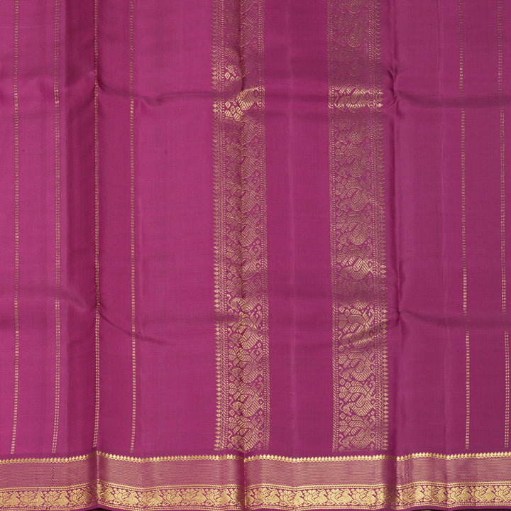 Hayagrivas Handloom Peach Orange Kanjivaram Silk Saree with Purple Border KBF644G2-14