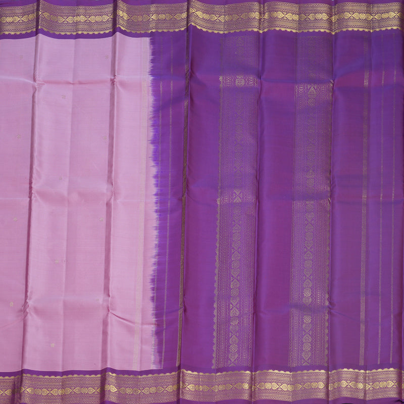 Hayagrivas Handloom Lotus Pink Kanjivaram Silk Saree with Purple Border KBF644G2-22