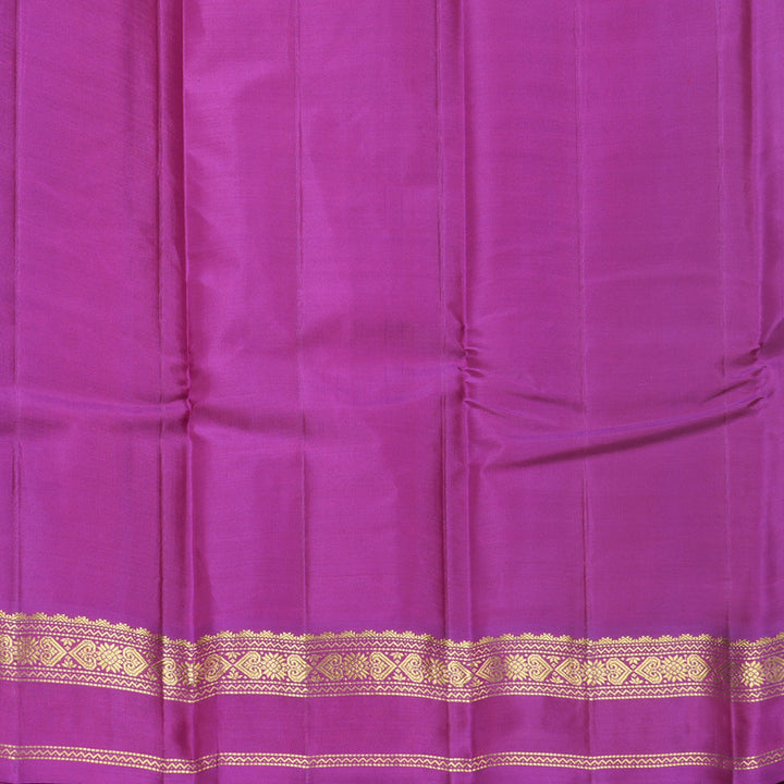 Hayagrivas Handloom Reddish-Pink Kanjivaram Silk Saree with Purple Border KBF644G2-24