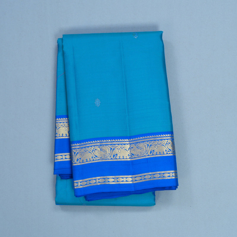 Hayagrivas Handloom Sky Blue Kanjivaram Silk Saree with Anandha Blue Border KBF644G2-29