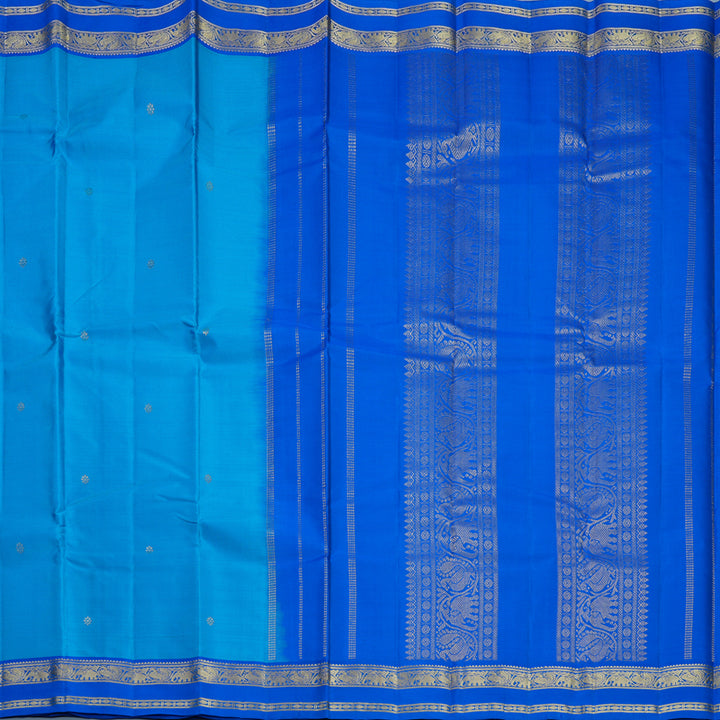 Hayagrivas Handloom Sky Blue Kanjivaram Silk Saree with Anandha Blue Border KBF644G2-29