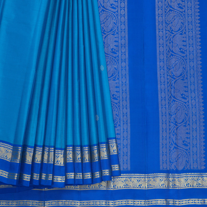 Hayagrivas Handloom Sky Blue Kanjivaram Silk Saree with Anandha Blue Border KBF644G2-29
