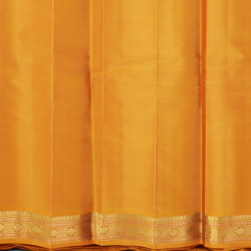 Hayagrivas Handloom Red Kanjivaram Silk Saree with Golden Orange Border KBF644G2-3