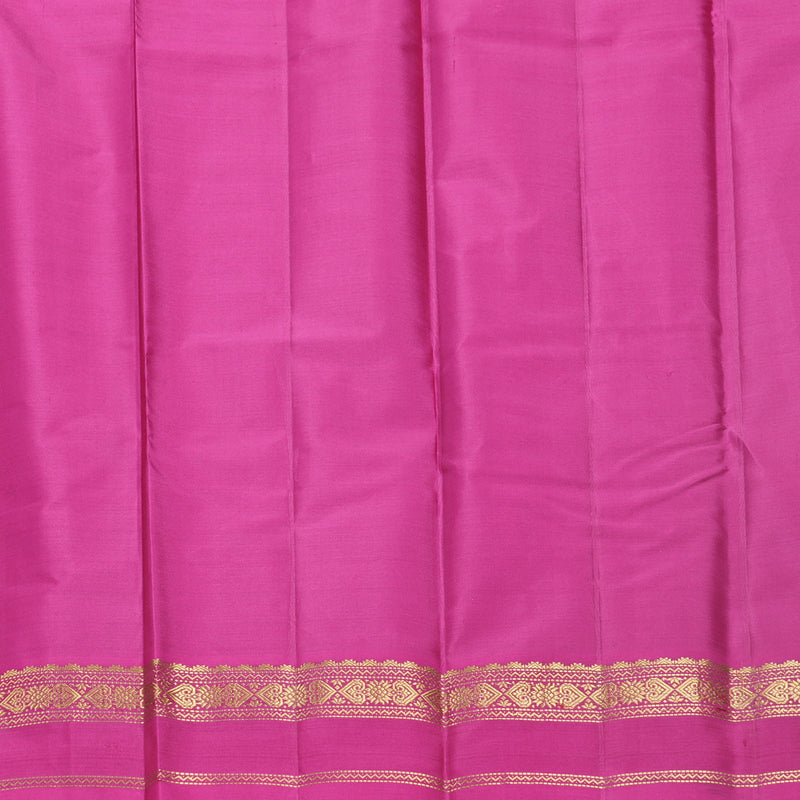 Hayagrivas Handloom Maroon Kanjivaram Silk Saree with Rani Pink Border KBF644G2-4