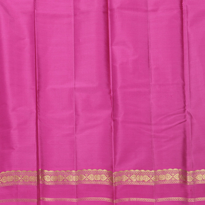 Hayagrivas Handloom Maroon Kanjivaram Silk Saree with Rani Pink Border KBF644G2-4
