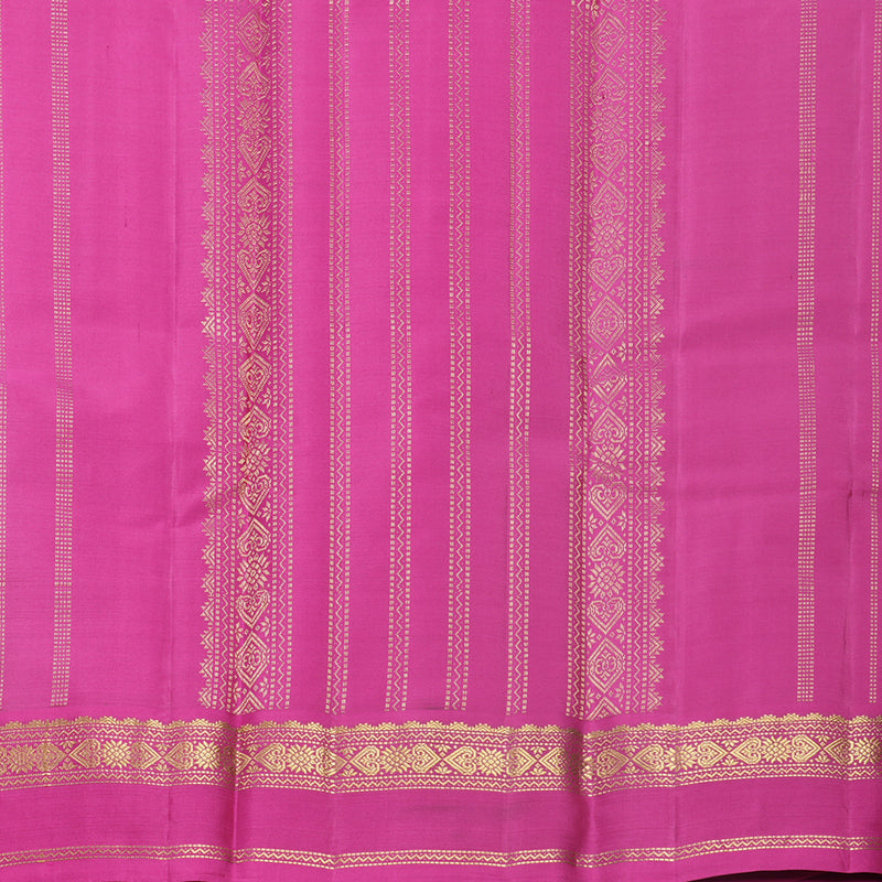 Hayagrivas Handloom Maroon Kanjivaram Silk Saree with Rani Pink Border KBF644G2-4
