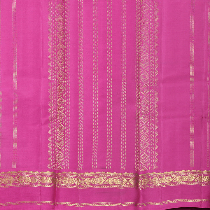 Hayagrivas Handloom Maroon Kanjivaram Silk Saree with Rani Pink Border KBF644G2-4