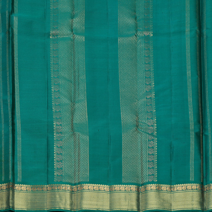 Hayagrivas Handloom Lime Green Kanjivaram Silk Saree with Rama Green Border KBF644G2-6
