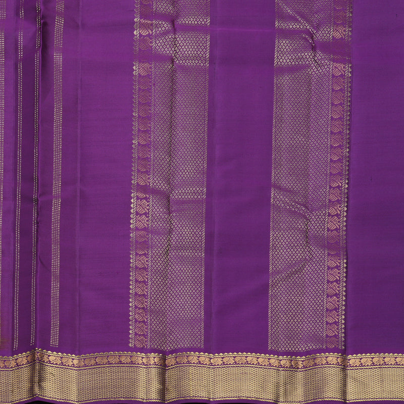 Hayagrivas Handloom Honey Mustard Kanjivaram Silk Saree with Purple Border KBF644G2-7
