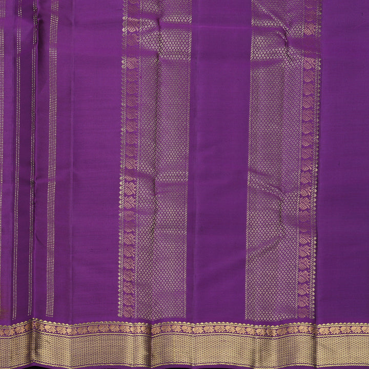 Hayagrivas Handloom Honey Mustard Kanjivaram Silk Saree with Purple Border KBF644G2-7