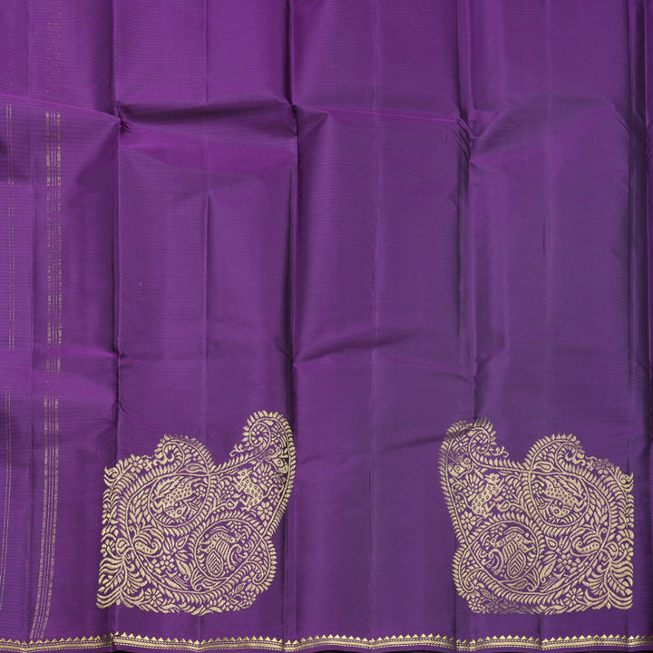 Hayagrivas Handloom Green Shade Checks Kanjivaram Silk Saree KBF644G4-3