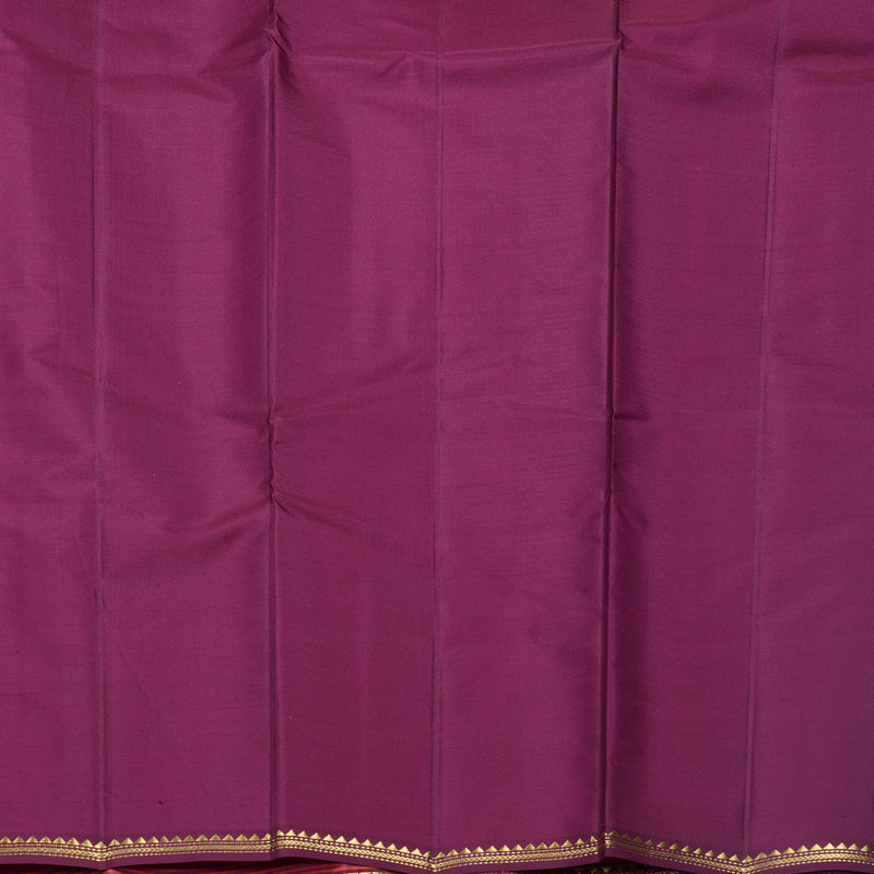 Hayagrivas Handloom Orange &amp; Pink Checks Kanjivaram Silk Saree KBF644G4-6