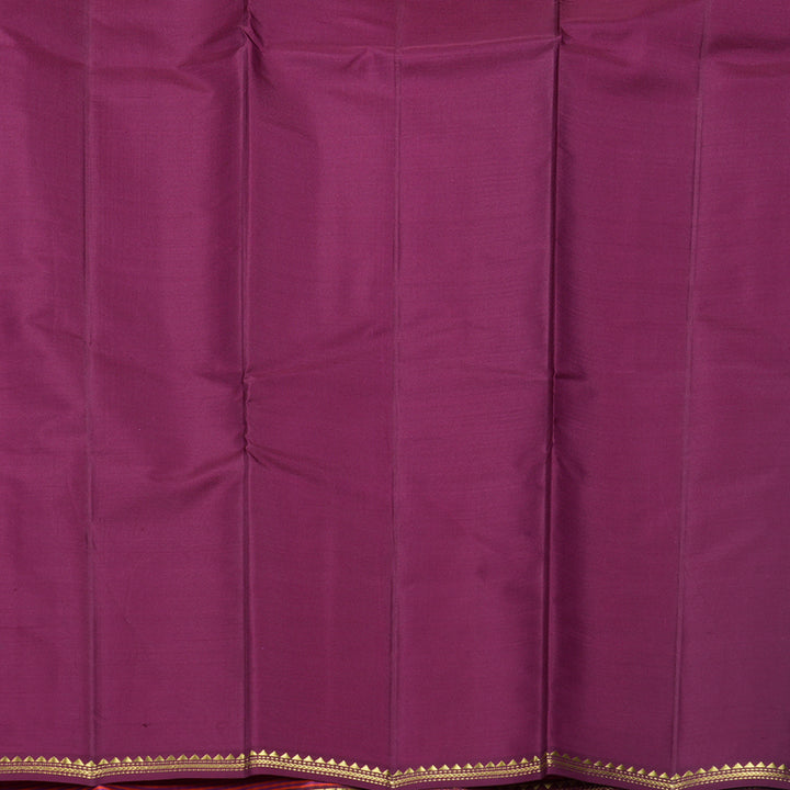 Hayagrivas Handloom Orange &amp; Pink Checks Kanjivaram Silk Saree KBF644G4-6