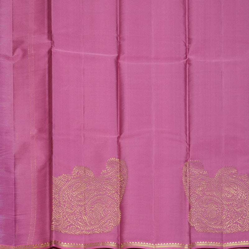 Hayagrivas Handloom Pink &amp; Purple Checks Kanjivaram Silk Saree with Pink Border KBF644G4-7