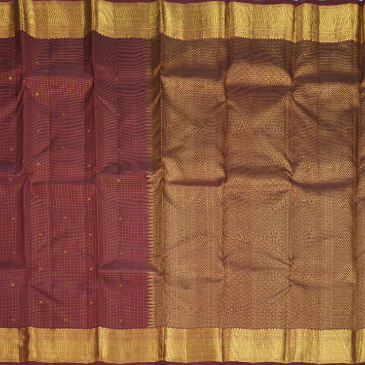Hayagrivas Handloom Wine Maroon Kanjivaram Silk Saree KBF645G1-4