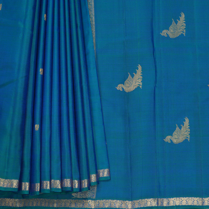 Hayagrivas Handloom Mayilkazhuthu Kanjivaram Silk Saree KBF645G13-2
