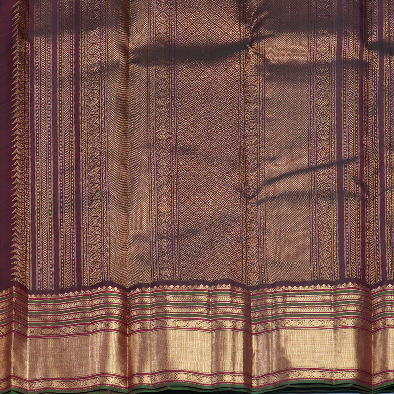 Hayagrivas Handloom Beige Kanjivaram Silk Saree with Araku Red Border KBF645G16-2