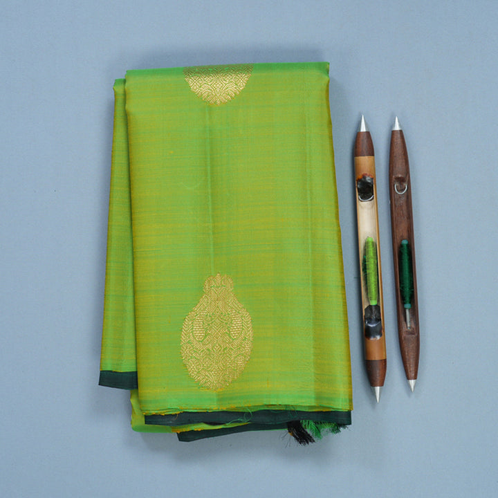 Hayagrivas Handloom Fluorescent Green Kanjivaram Silk Saree KBF645G20-1
