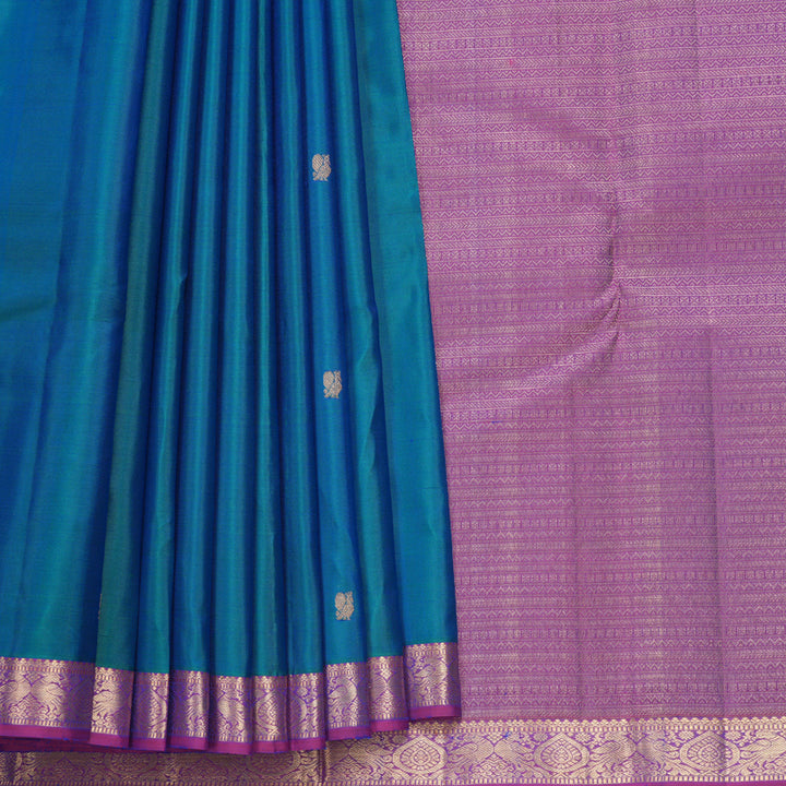 Hayagrivas Handloom Mayilkazhuthu Kanjivaram Silk Saree with Purple Border KBF645G22-1