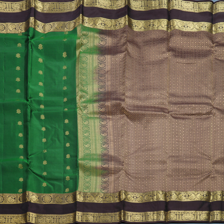 Hayagrivas Handloom Green Kanjivaram Silk Saree KBF648G1-1