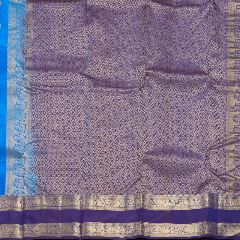 Hayagrivas Handloom Ananda Blue Kanjivaram Silk Saree KBF648G1-4
