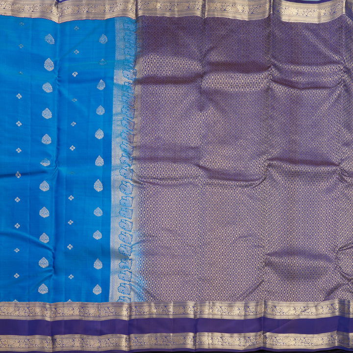 Hayagrivas Handloom Ananda Blue Kanjivaram Silk Saree KBF648G1-4