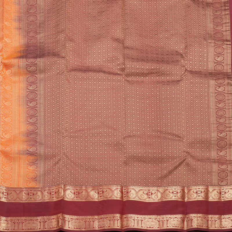 Hayagrivas Handloom Fanta Orange Kanjivaram Silk Saree KBF648G1-7