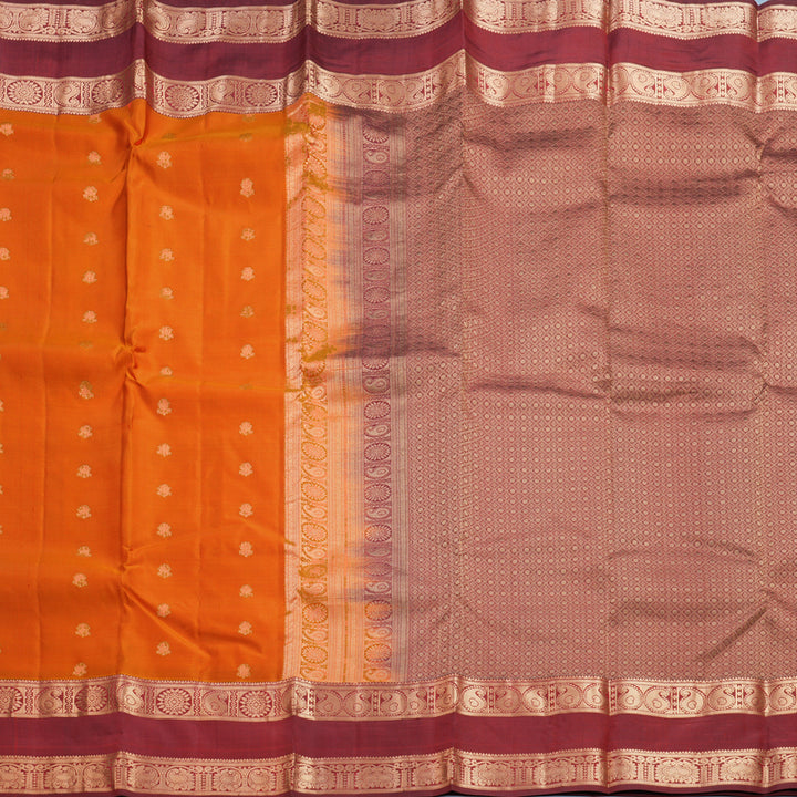Hayagrivas Handloom Fanta Orange Kanjivaram Silk Saree KBF648G1-7