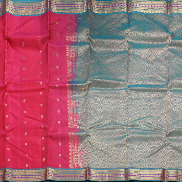 Hayagrivas Handloom Pink Kanjivaram Silk Saree KBF648G2-2